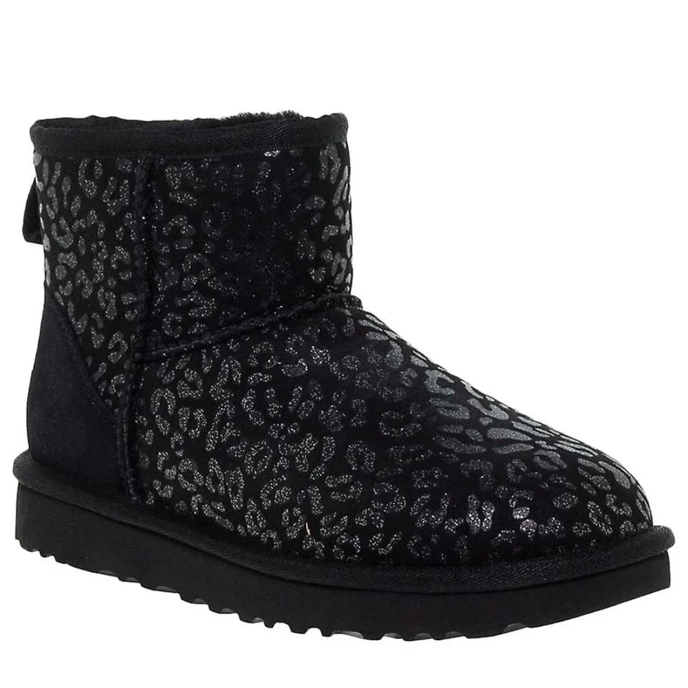 UGG Classic Mini Black Snow Leopard Booties - Picture 3 of 4